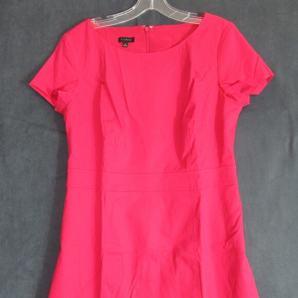 Talbots Dress Womens Size 6 Red Short Sleeve Pleated Modest Minimalist Work - Picture 3 of 9